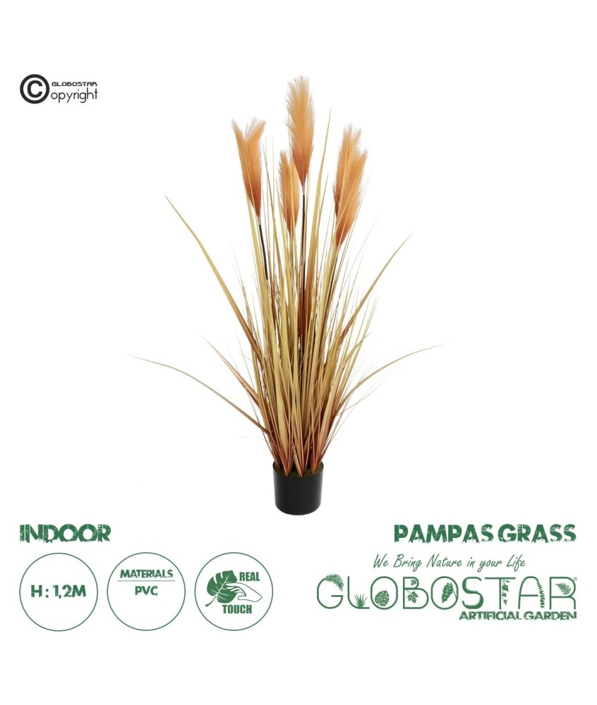 GloboStar® Artificial Garden PAMPAS GRASS 21475 Τεχνητό Διακοσμητικό Φυτό Παμπας Υ120cm